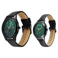 Fastrack Mixmatched Quartz Multifunction Green Dial Black Leather Strap Watch For Couple - image number 3