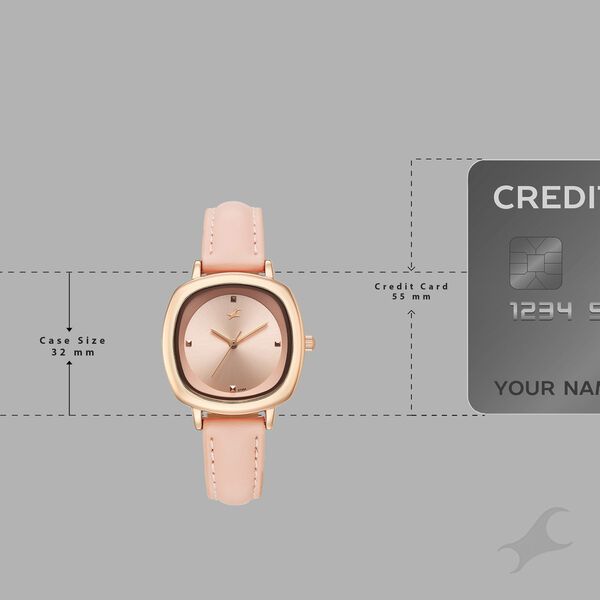 Fastrack Stunners Quartz Analog Rose Gold Dial Rose Gold Leather Strap Watch For Girls - image number 3