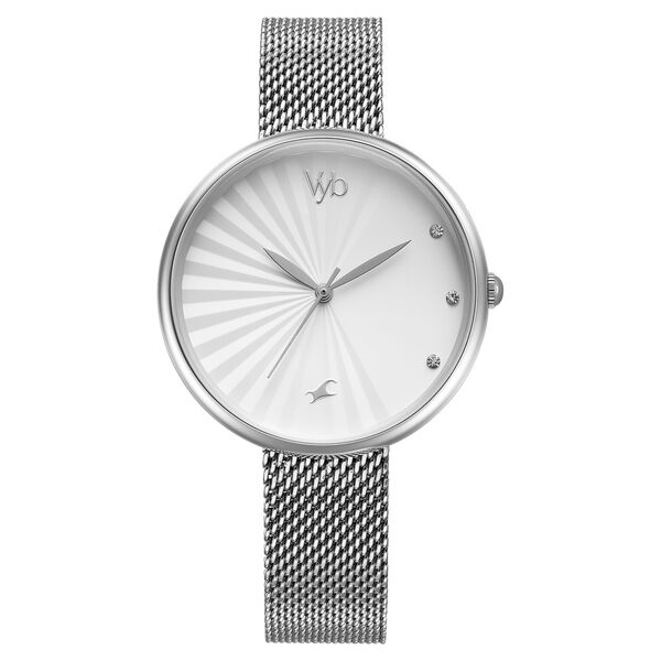 Fastrack Vyb Mirage Quartz Analog White Dial Stainless Steel Strap Watch for Girls - image number 0