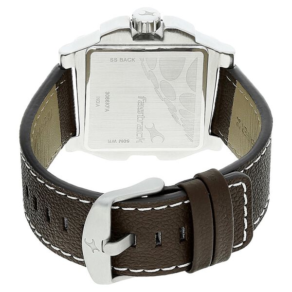 Fastrack Quartz Analog Grey Dial Leather Strap Watch for Guys - image number 3