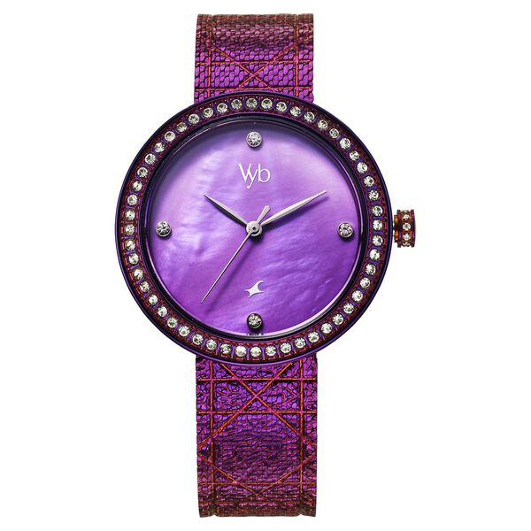 Fastrack Vyb Eclipse Quartz Analog Purple Mother Of Pearl Dial Purple Color Metal Strap Watch For Girls - image number 1