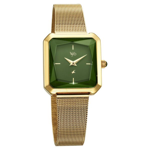 Fastrack Vyb Flare Quartz Analog Green Dial Stainless Steel Strap Watch for Girls - image number 2