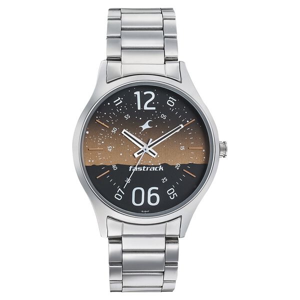Fastrack Space Rover Quartz Analog Brown Dial Stainless Steel Strap Watch for Guys - image number 1