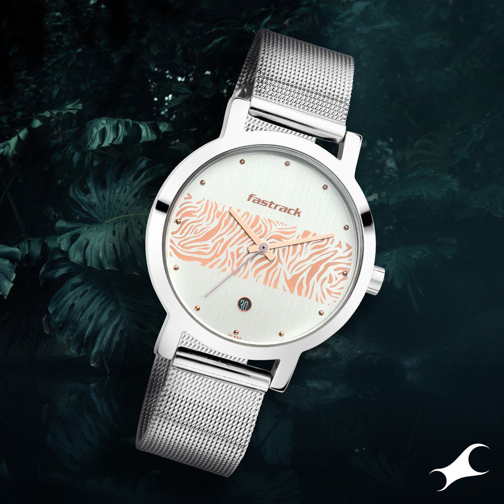Fastrack Animal Print Quartz Analog with Date Bicolour Dial