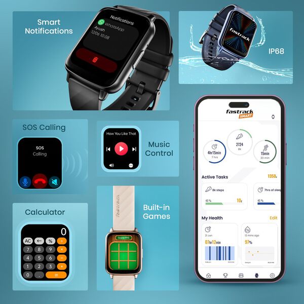 Fastrack Jupiter S1 Smartwatch comes with 4.64 cm TFT Display with 240*284 Pixel Resolution, AI Voice Assistant, IP68 - image number 6