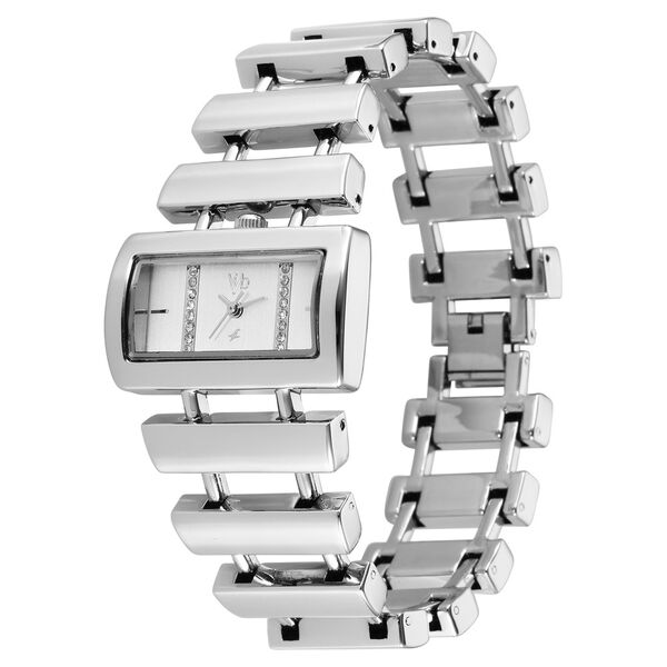 Vyb Siren By Fastrack Quartz Analog Silver Dial Silver Metal Strap Watch For Girls - image number 2