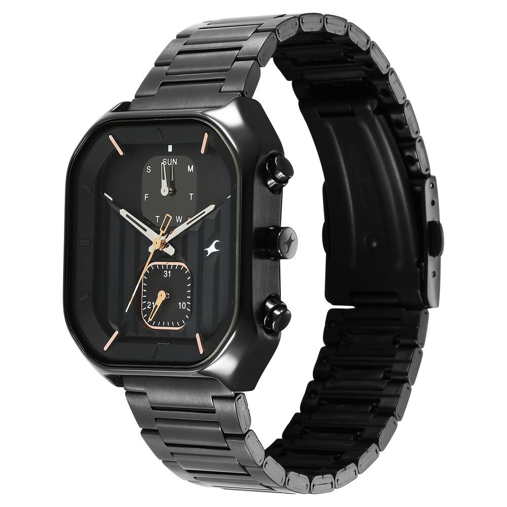 Buy Online Fastrack Fleek Quartz Multifunction Black Dial Stainless Steel Strap Watch For Guys 3270nm01 Fastrack