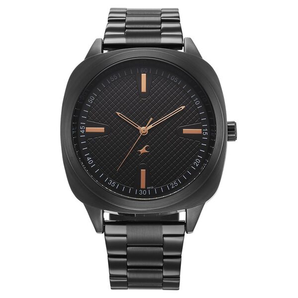 Fastrack Stunners X Quartz Analog Black Dial Stainless Steel Strap Watch For Guys - image number 0