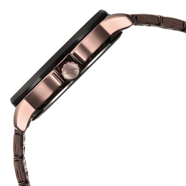 Fastrack Fleek Quartz Multifunction Black Dial Brown Stainless Steel Strap Watch for Guys - image number 3