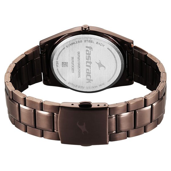 Fastrack Gelato Brown metal strap watch with Chocolate dial for Guys - image number 5