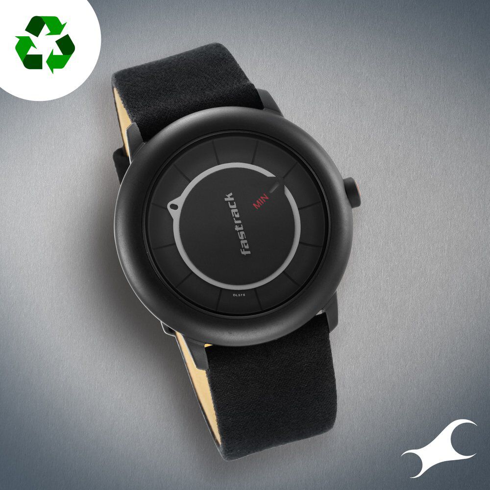 Fastrack Revibe Quartz Analog Black Dial Fabric Strap Watch for Guys