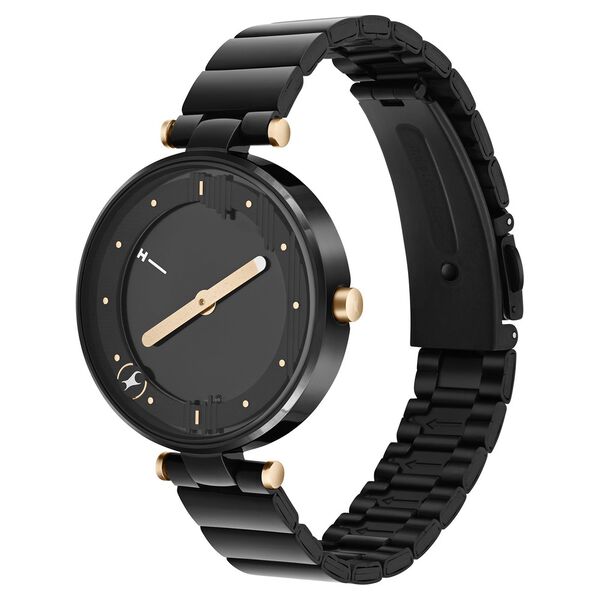 Fastrack MetaWe Quartz Analog Black Dial Stainless Steel Strap Watch For Girls - image number 2