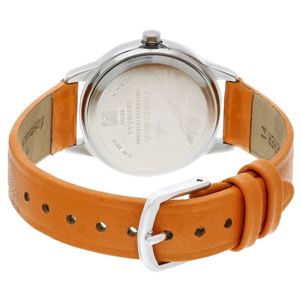 Fastrack Fundamentals Quartz Analog Grey Dial Leather Strap Watch for Girls - image number 4