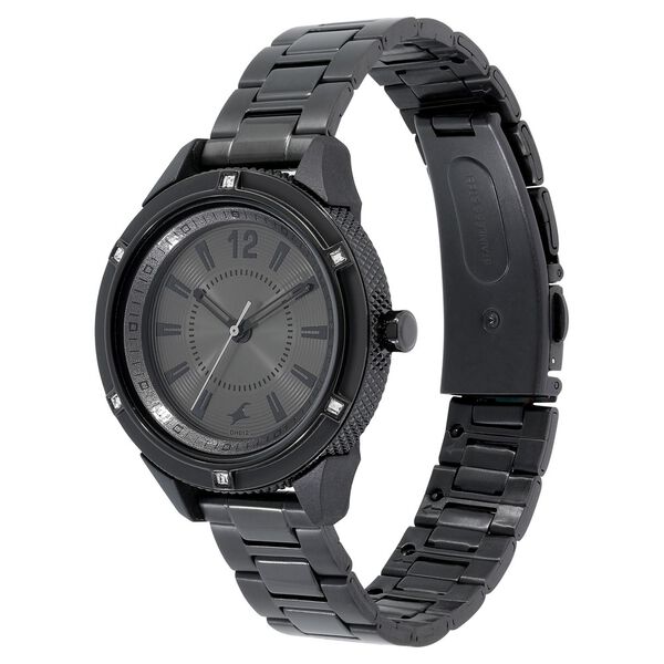 Varsity Anthracite Dial Stainless Steel Strap Watch for Girls - image number 2