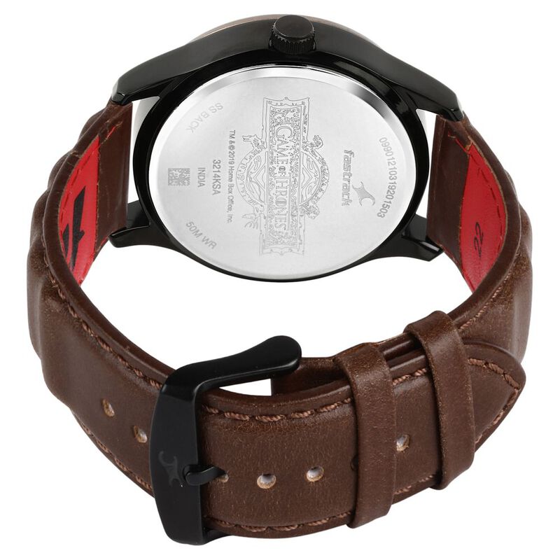 Game Over Fastrack Watch Fastrack Game Of Thrones Quartz Analog with Date Black Dial Leather ...