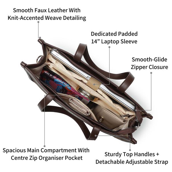 Cocoa weave tote - image number 1