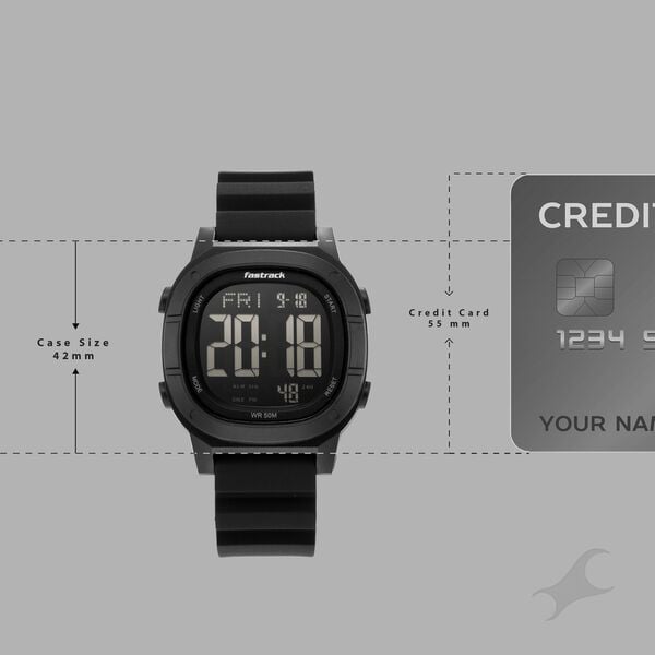 Fastrack StreetStyle Unisex Matte Black Digital Watch - image number 3