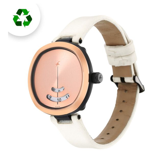 Fastrack Revibe Quartz Analog Rose gold Dial Fabric Strap Watch for Girls - image number 3