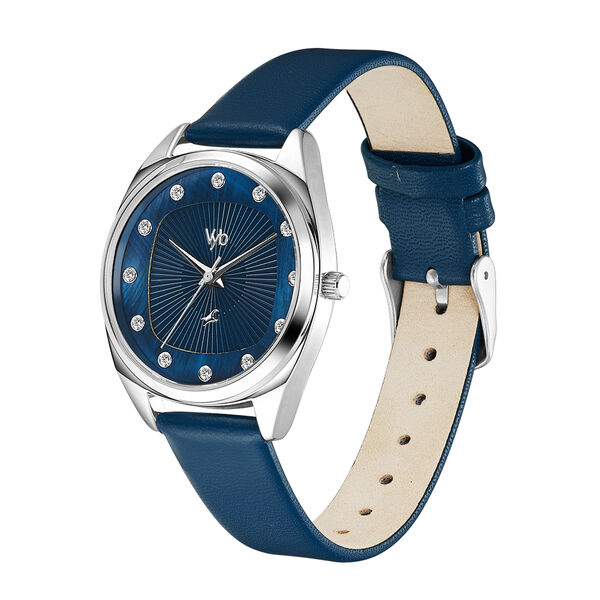 Fastrack Vyb Spotlight Quartz Analog Blue Dial Leather Strap Watch for Girls - image number 3
