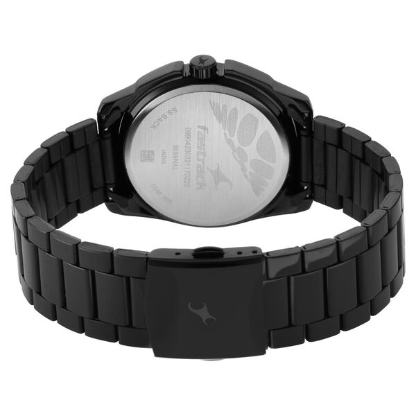 Fastrack Wear Your Look Quartz Analog Black Dial Metal Strap Watch for Guys - image number 4