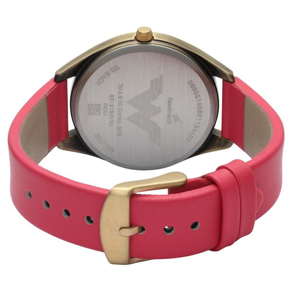 Fastrack Wonder Woman Quartz Analog Red Dial Leather Strap Watch for Girls - image number 5