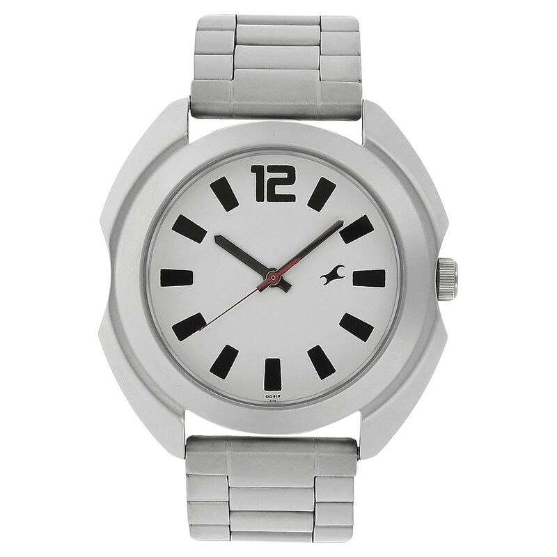 Buy Online Fastrack Quartz Analog White Dial Stainless Steel Strap