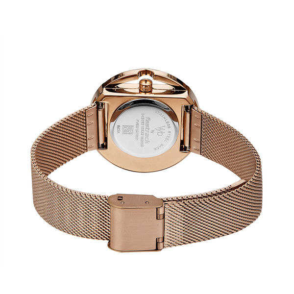 Fastrack Vyb Showstopper Quartz Analog Blue Dial Stainless Steel Strap Watch for Girls - image number 5