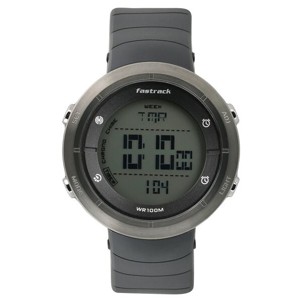 Fastrack Trendies Digital Grey Dial Plastic Strap Watch for Guys - image number 0