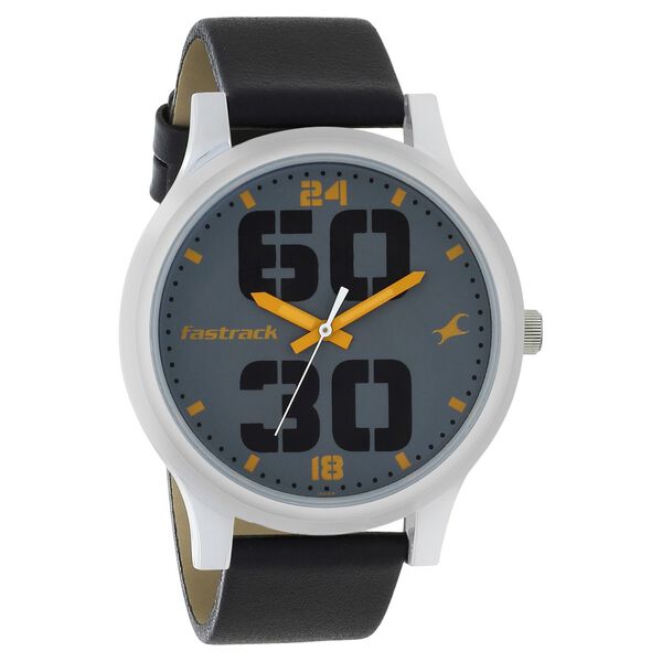 Fastrack Bold Quartz Analog Grey Dial Leather Strap Watch for Guys - image number 1