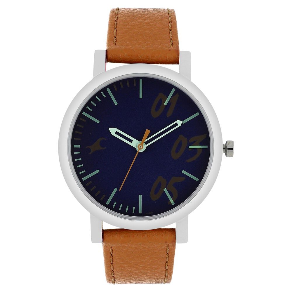 Fastrack Tropical Waters Quartz Analog Blue Dial Leather Strap