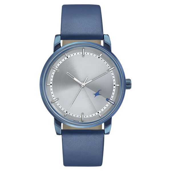 Fastrack Style Up Silver Dial Leather Strap Watch for Guys - image number 1