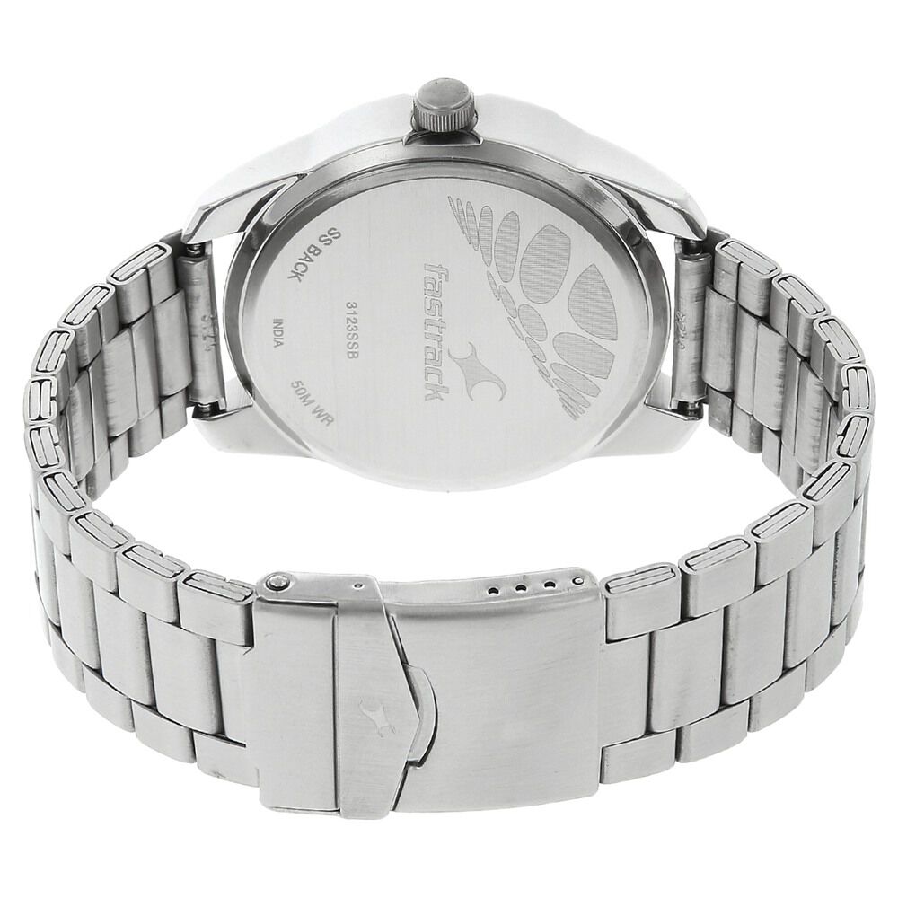 Fastrack ss back store 50m wr watch price