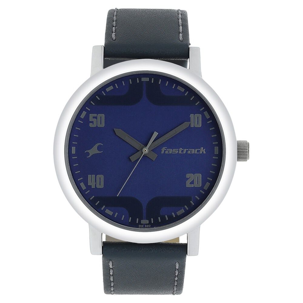 Fastrack blue leather hot sale analog watch
