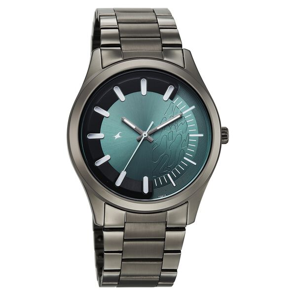 Fastrack Wild Quartz Analog Green Dial Gun Metal Strap Watch For Guys - image number 4