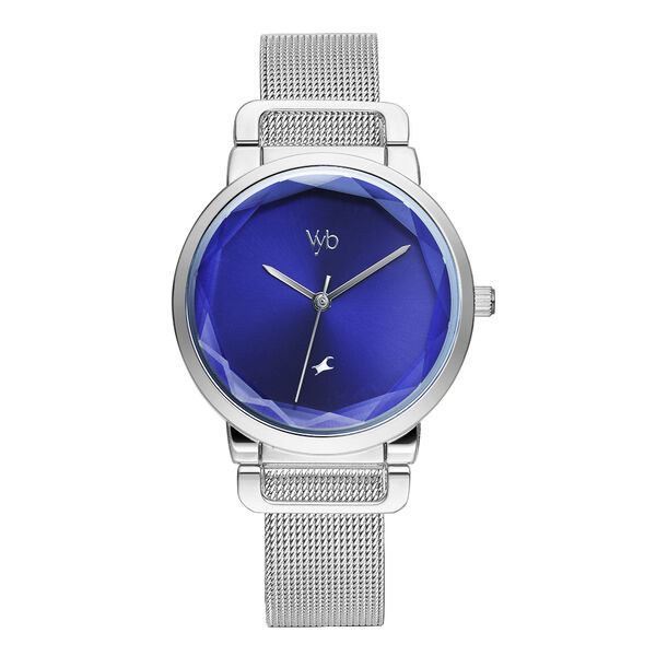 Fastrack Vyb Classique Quartz Analog Blue Dial Stainless Steel Strap Watch for Girls - image number 0