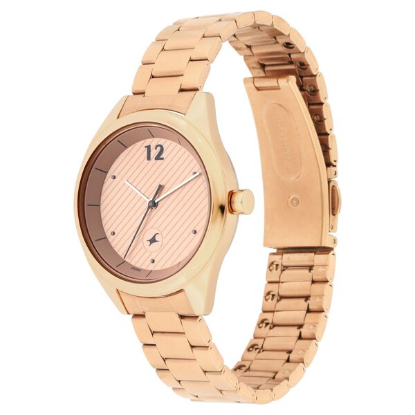 Fastrack Quartz Analog Rose Gold Dial Stainless Steel Strap Watch for Girls - image number 2