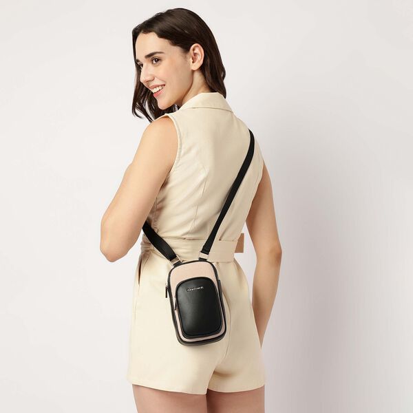 Black Color Block Sling - image number 1