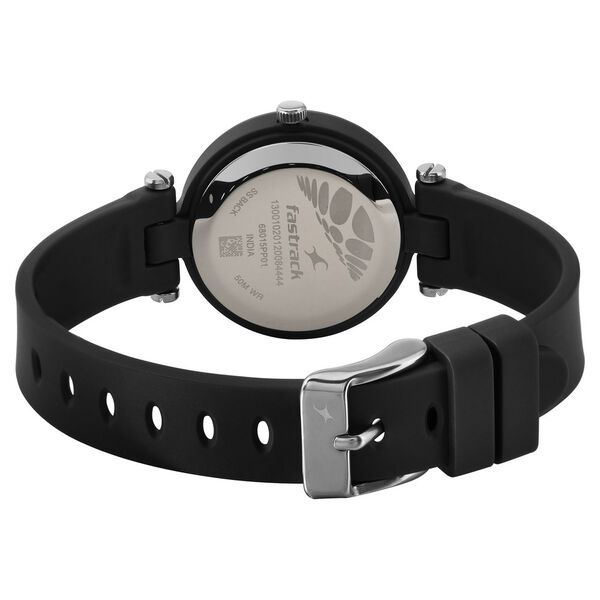 Fastrack Trendies Quartz Analog Black Dial Silicone Strap Watch for Girls - image number 4