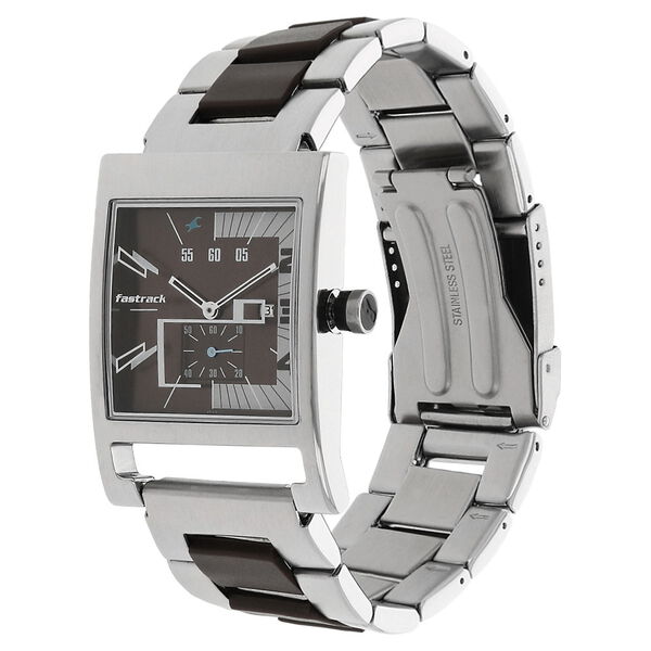Fastrack Quartz Analog Brown Dial Stainless Steel Strap Watch for Guys - image number 1