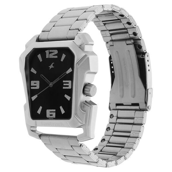 Fastrack Quartz Analog Black Dial Metal Strap Watch for Guys - image number 1