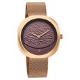 Fastrack Gelato rosegold analog mesh strap watch with Plum dial for Girls - image number 1