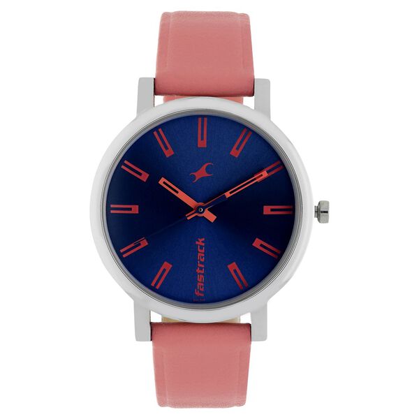 Fastrack Quartz Analog Blue Dial Leather Strap Watch for Girls - image number 0