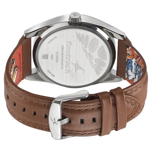 Fastrack Go Skate Quartz Analog with Date Brown Dial Leather Strap Watch for Guys - image number 4