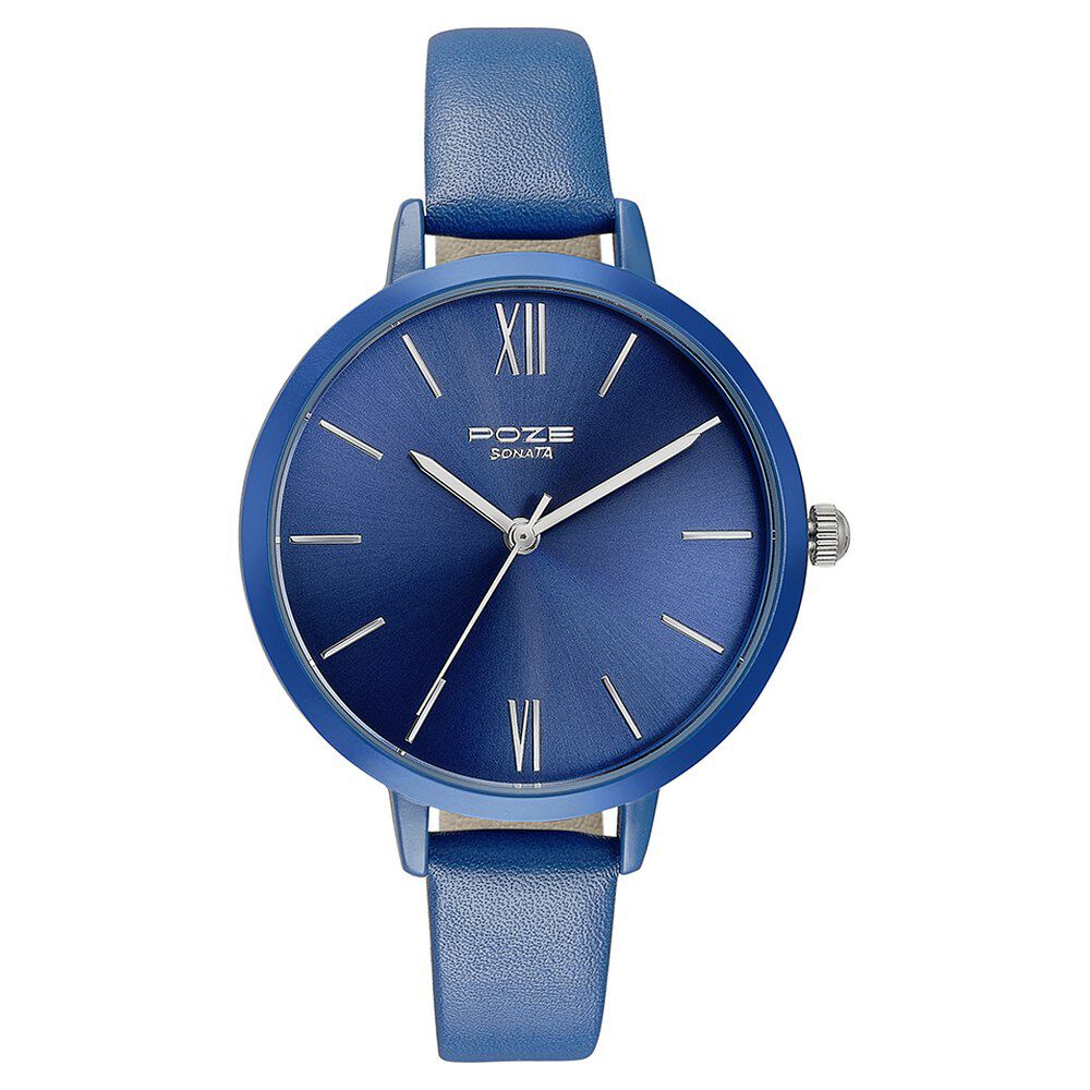 Sonata leather strap ladies watches cheap