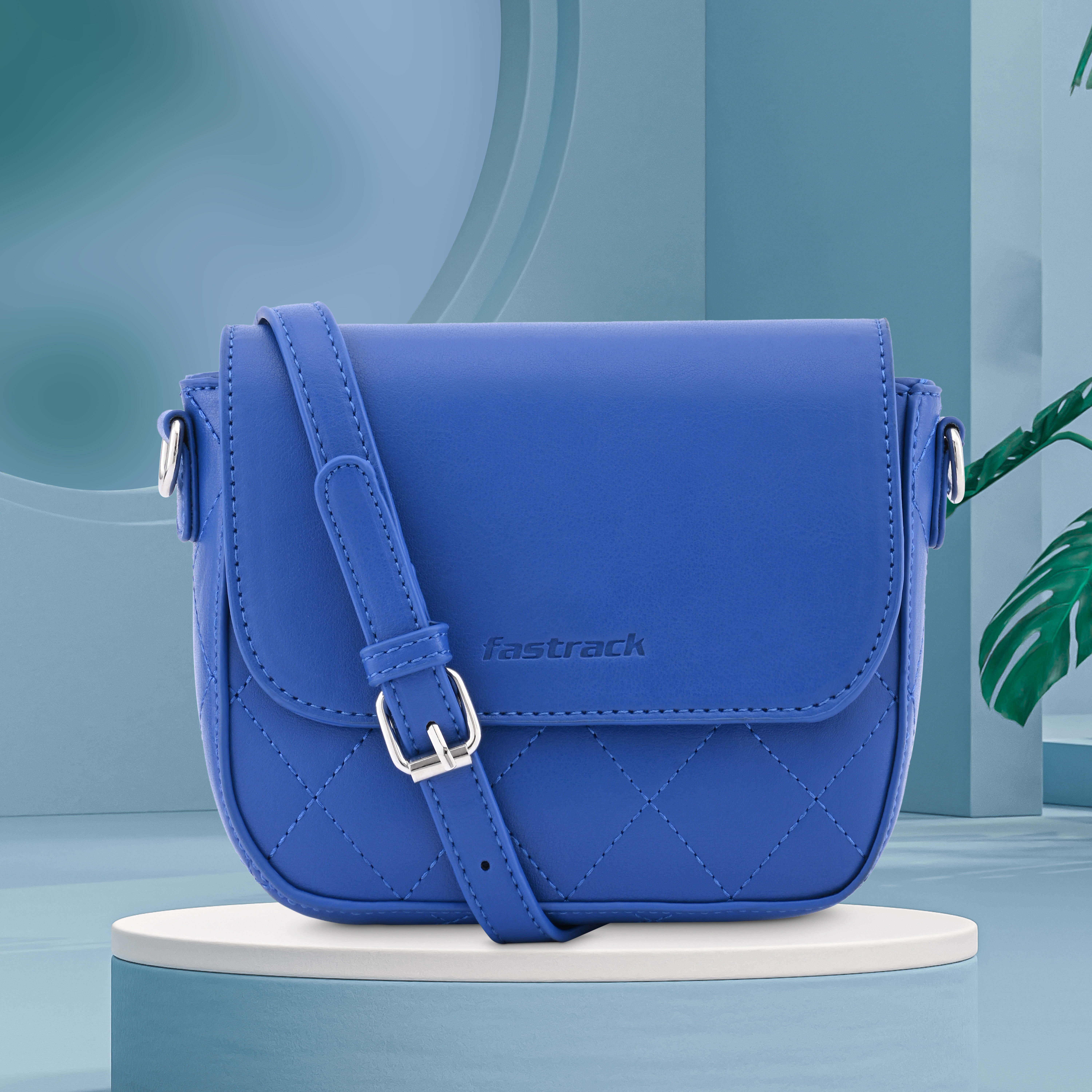 Buy Online Fastrack Compact Sling Bag with Adjustable Sling in Blue f241slsms13bl1 p Fastrack
