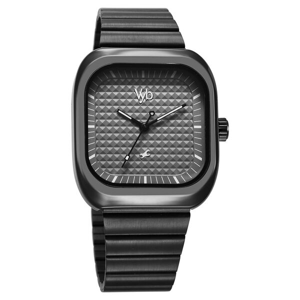 Fastrack Vyb Maverick Quartz Analog Grey Dial Grey Metal Strap Watch For Guys - image number 2