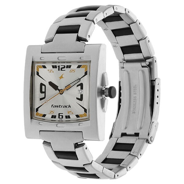 Fastrack Quartz Analog Silver Dial Stainless Steel Strap Watch for Guys - image number 1