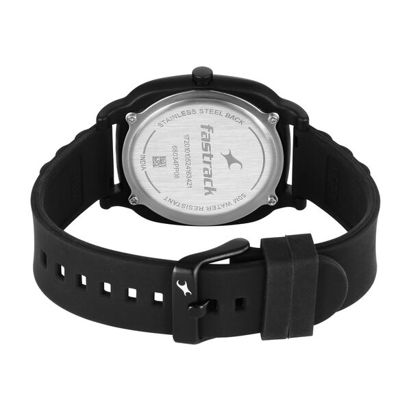 Fastrack Hype All Black Quartz Analog Black Dial With Black Silicone Strap Watch For Unisex - image number 4