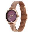 Fastrack Stunners Quartz Analog Purple Dial Rose Gold Stainless Steel Strap Watch For Girls - image number 2