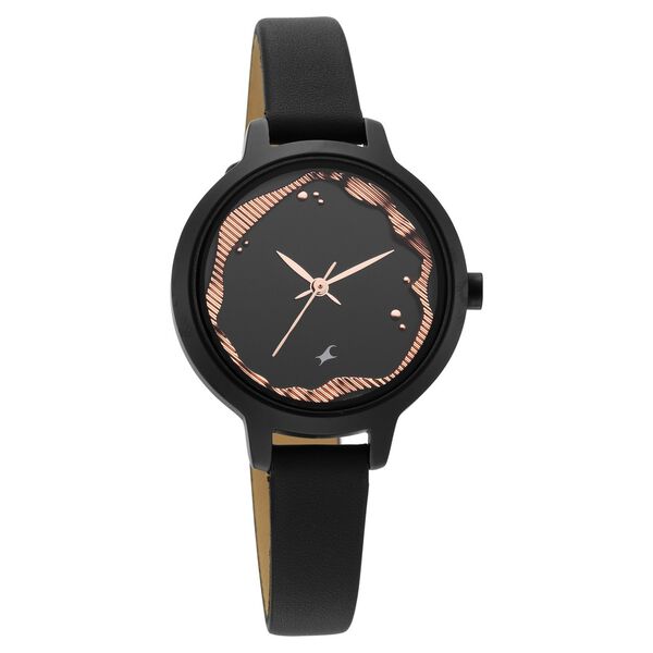 Fastrack Uptown Retreat Quartz Analog Black Dial Leather Strap Watch for Girls - image number 1